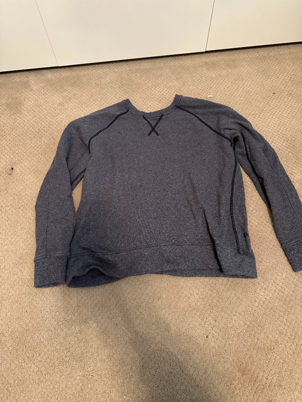lululemon Just Pleat It Crew Heathered Speckled True Navy Pullover Approx Size 6